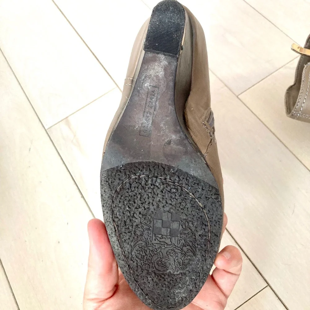 Beige Wedge Ankle Boots - Leather - Size 35.5 - Picture 7 of 12